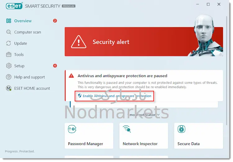 رفع مشکل security alert در نود 32 رفع مشکل security alert در نود 32